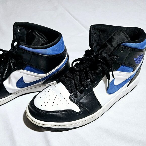 NIKE AIR JORDAN 1 BLACK WHITE BLUE 10.5 USED main image 4